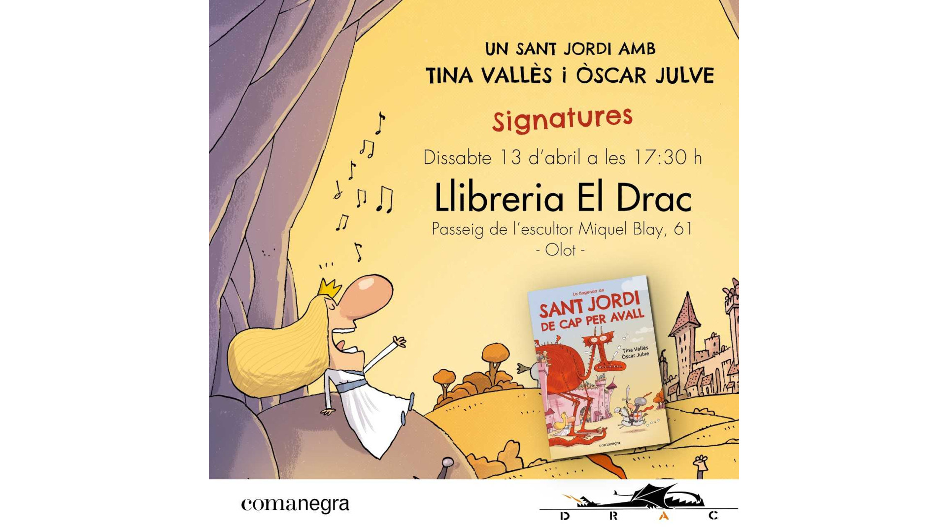 Signatures del llibre “Sant Jordi de cap per avall”