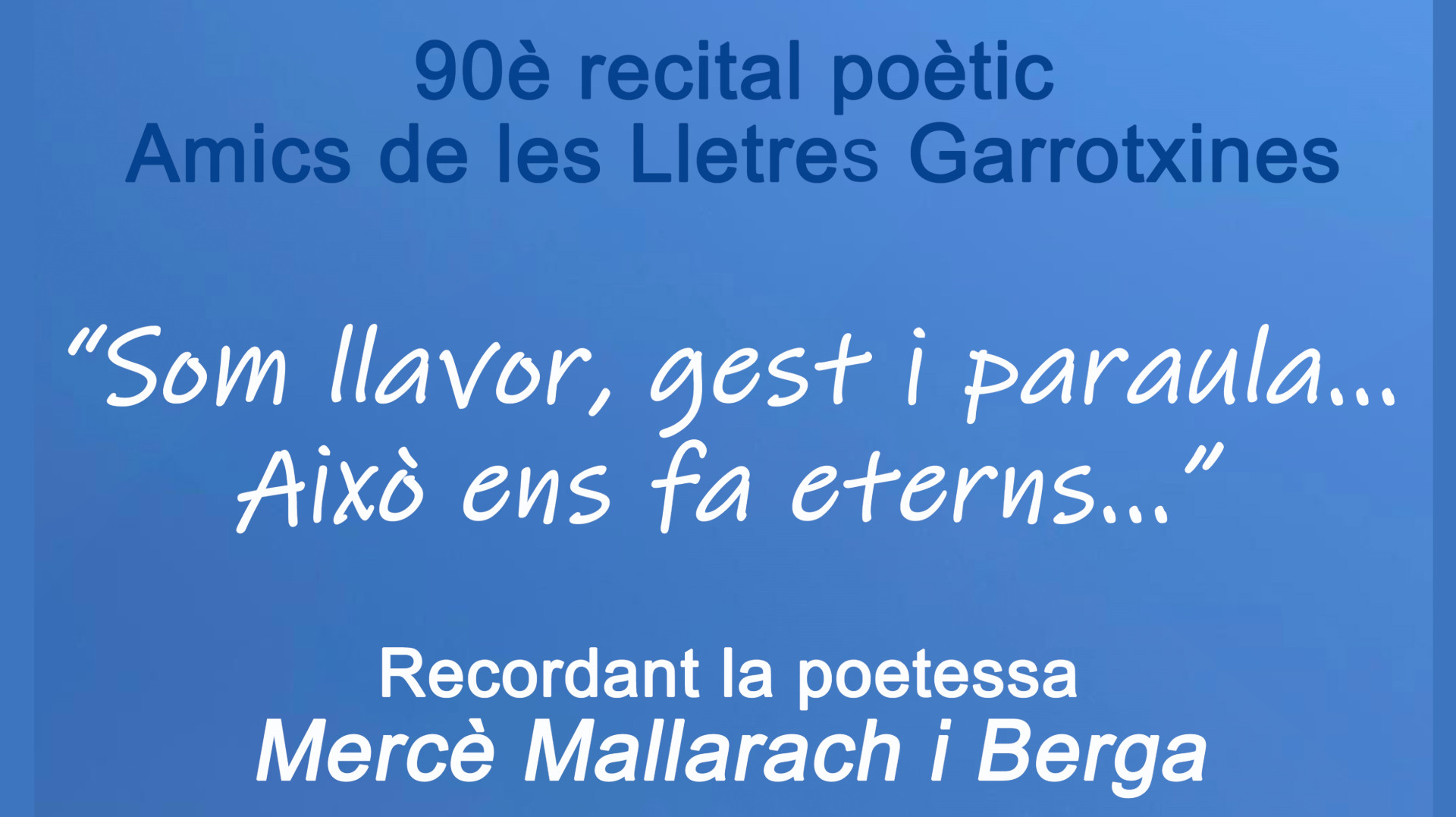 90è recital poètic dels Amics de les Lletres Garrotxines